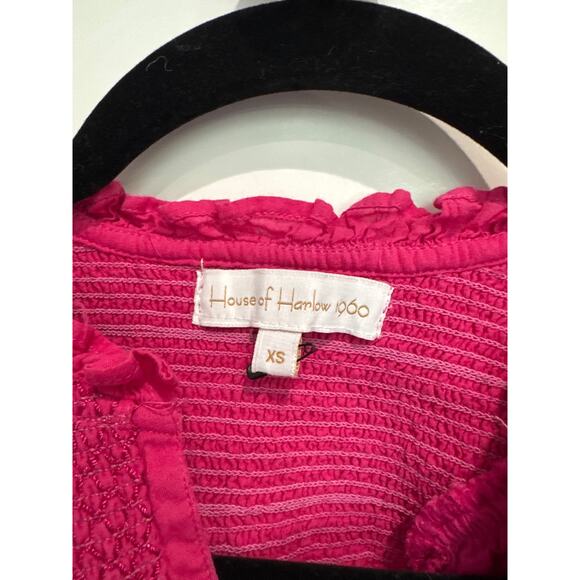 MSRP $168 House of Harlow Smocked Puff Sleeved Blouse Size XS-S | SAME DAY SHIP - Picture 3 of 7